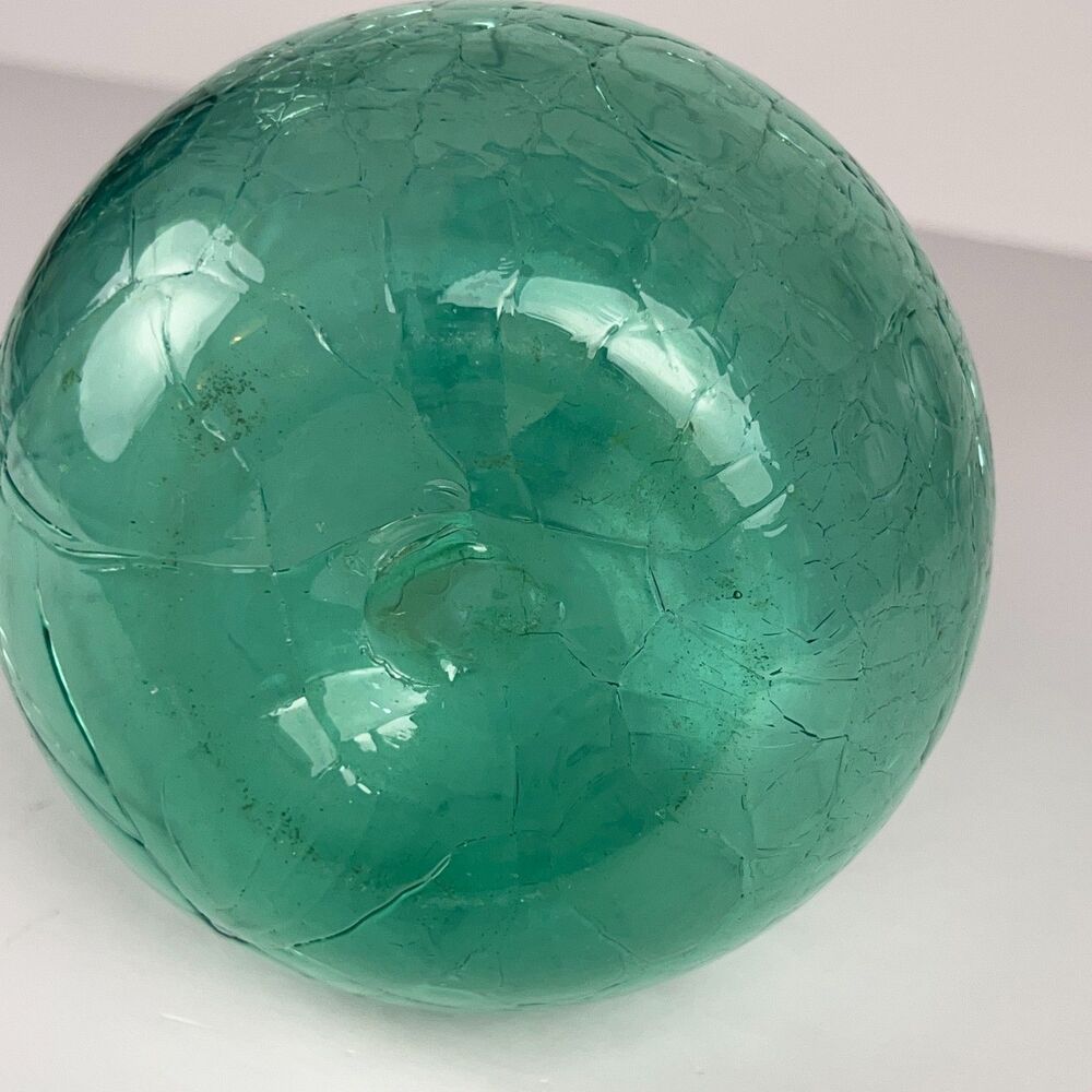 Vintage Blenko #37 Sea Green Crackle Glass Decanter Round Base Rough Pontil MCM - Picture 5 of 11